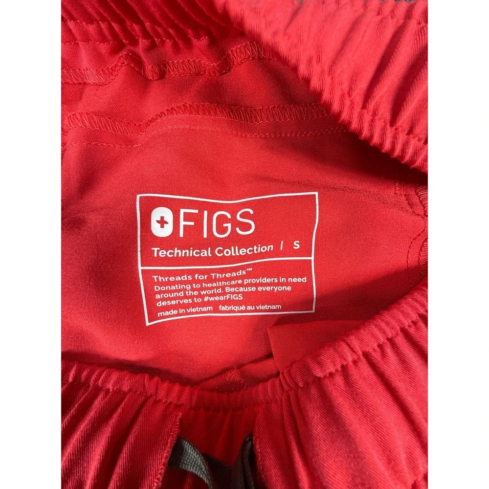 FIGS Scrub Pants Mens Small Red‎ Technical Collection Jogger Reflective Trim